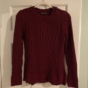 Banana Republic Wine Colored Cable Knit Sweater
